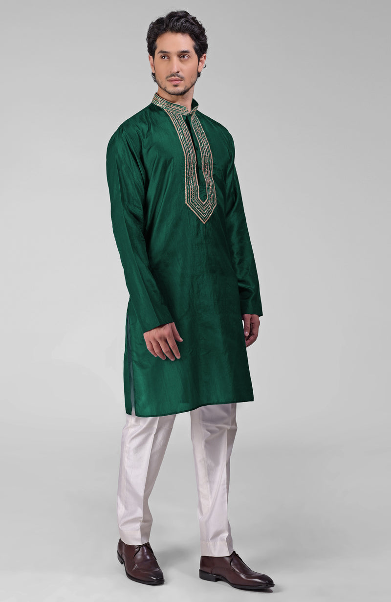 Maroon Zardozi Hand Embroidered Pure Silk Kurta Set