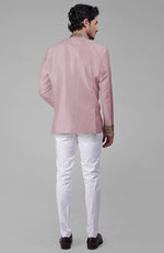 Burnished Lilac Zardozi Hand Embroidered Silk Bandhgala Jacket Set
