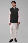 Gossamer Green Pure Raw Silk Waistcoat Bandi Jacket