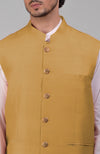 Gold Pure Raw Silk Waistcoat Bandi Jacket