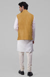 Gold Pure Raw Silk Waistcoat Bandi Jacket