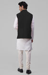Timeless Black Pure Raw Silk Waistcoat Bandi Jacket