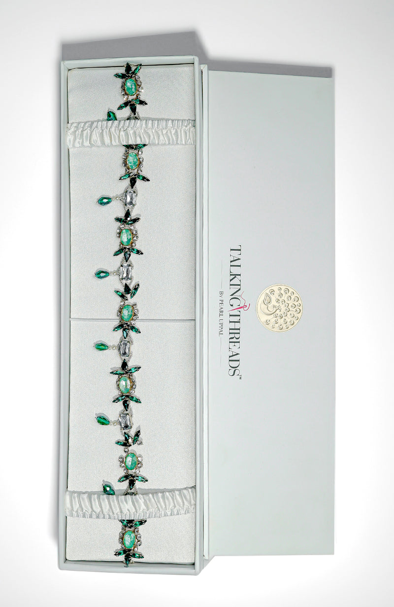 Classic Emerald Green Jewelled Crystal Belt