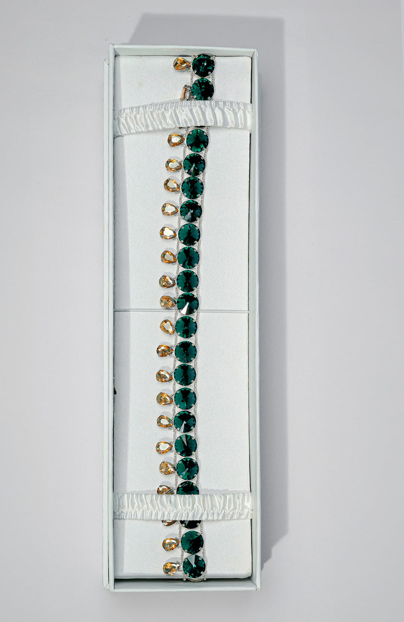 Green Jewelled Crystal Belt