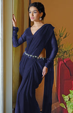 Classic Blood Red Chiffon Saree