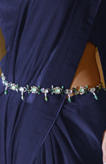 Classic Navy Blue Chiffon Saree