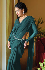 Classic Navy Blue Chiffon Saree