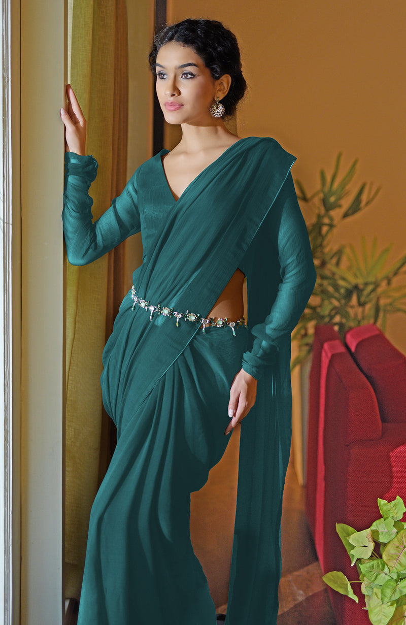 Classic Black Chiffon Saree