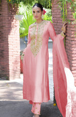Pressed Rose Marori Beads & Sequin Hand Embroidered Kurta Set