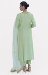 Pista Green Marori Beads & Sequin Hand Embroidered Kurta Set
