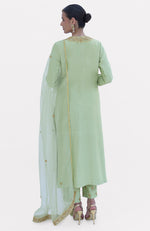 Pista Green Marori Beads & Sequin Hand Embroidered Kurta Set