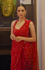Scarlett Hand Embroidered Draped Saree Set