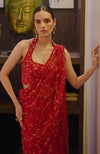 Scarlett Hand Embroidered Draped Saree Set