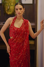 Scarlett Hand Embroidered Draped Saree Set