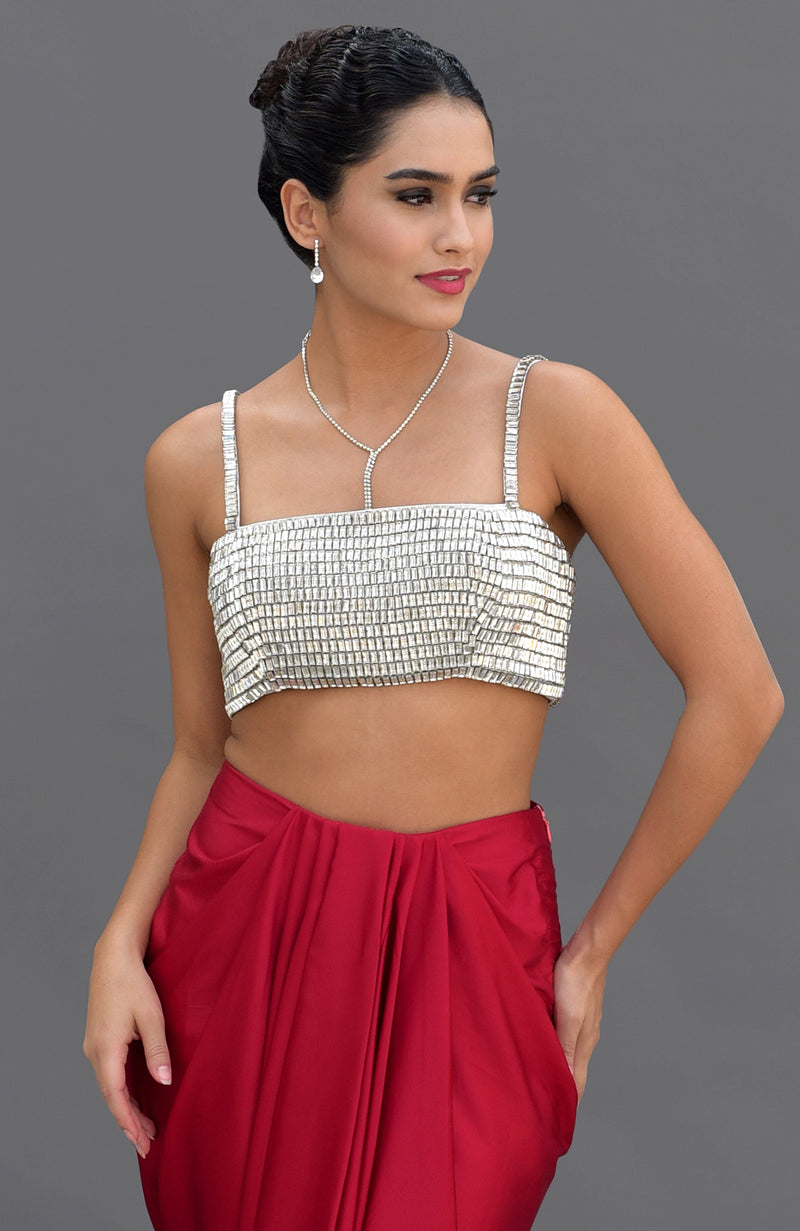 Diamante Crystal Hand Embroidered Bustier