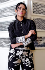 Black Parsi Gara Embroidered Co-Ord Set