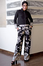 Black Parsi Gara Embroidered Co-Ord Set