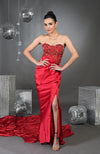 Madonna Pure Satin Floral Hand Embroidered Gown