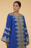 Cobalt Blue- Gold Kashmir Embroidered Kaftan