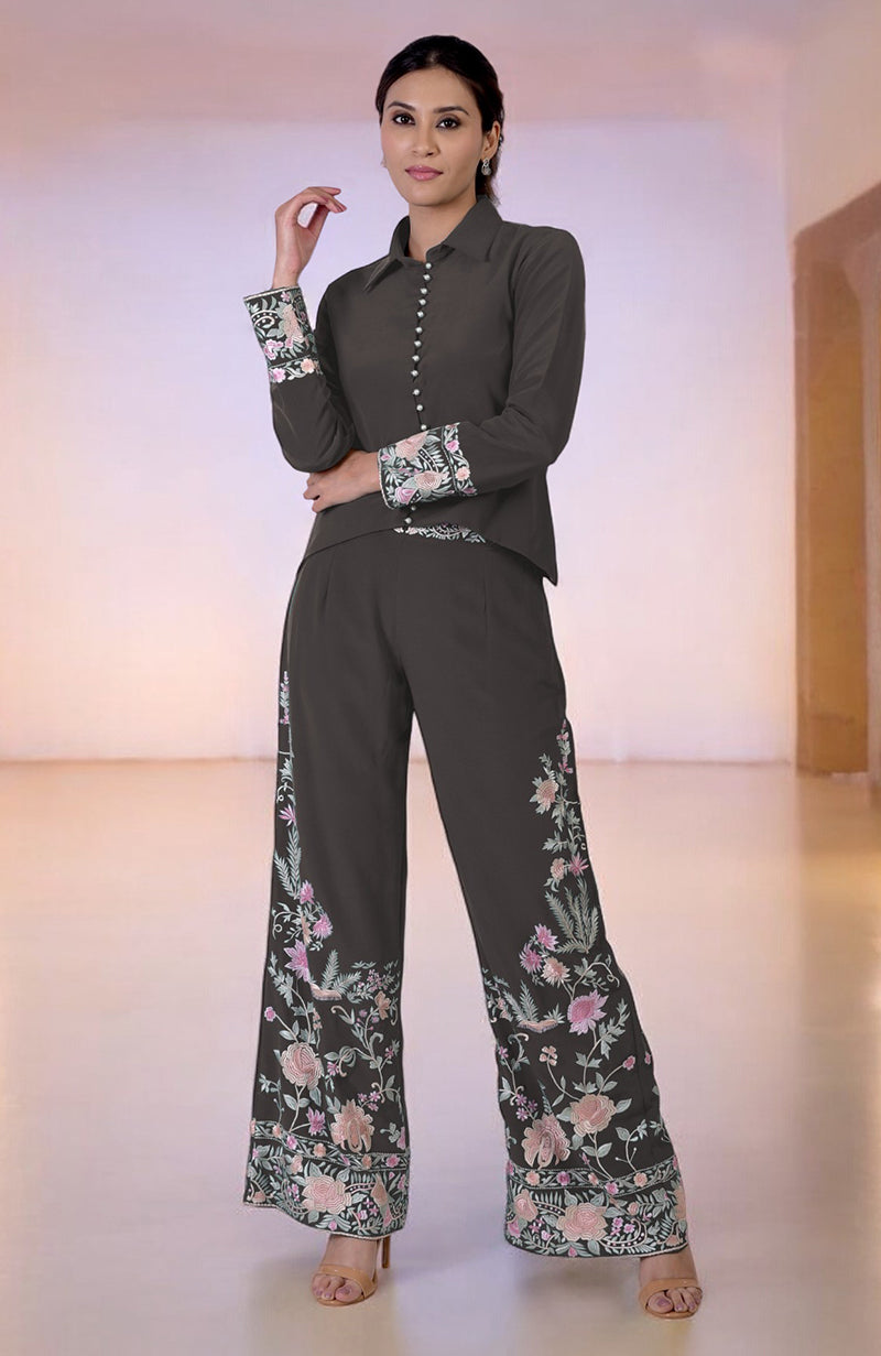 Hawthorn Rose Parsi Gara Embroidered Co-Ord Set