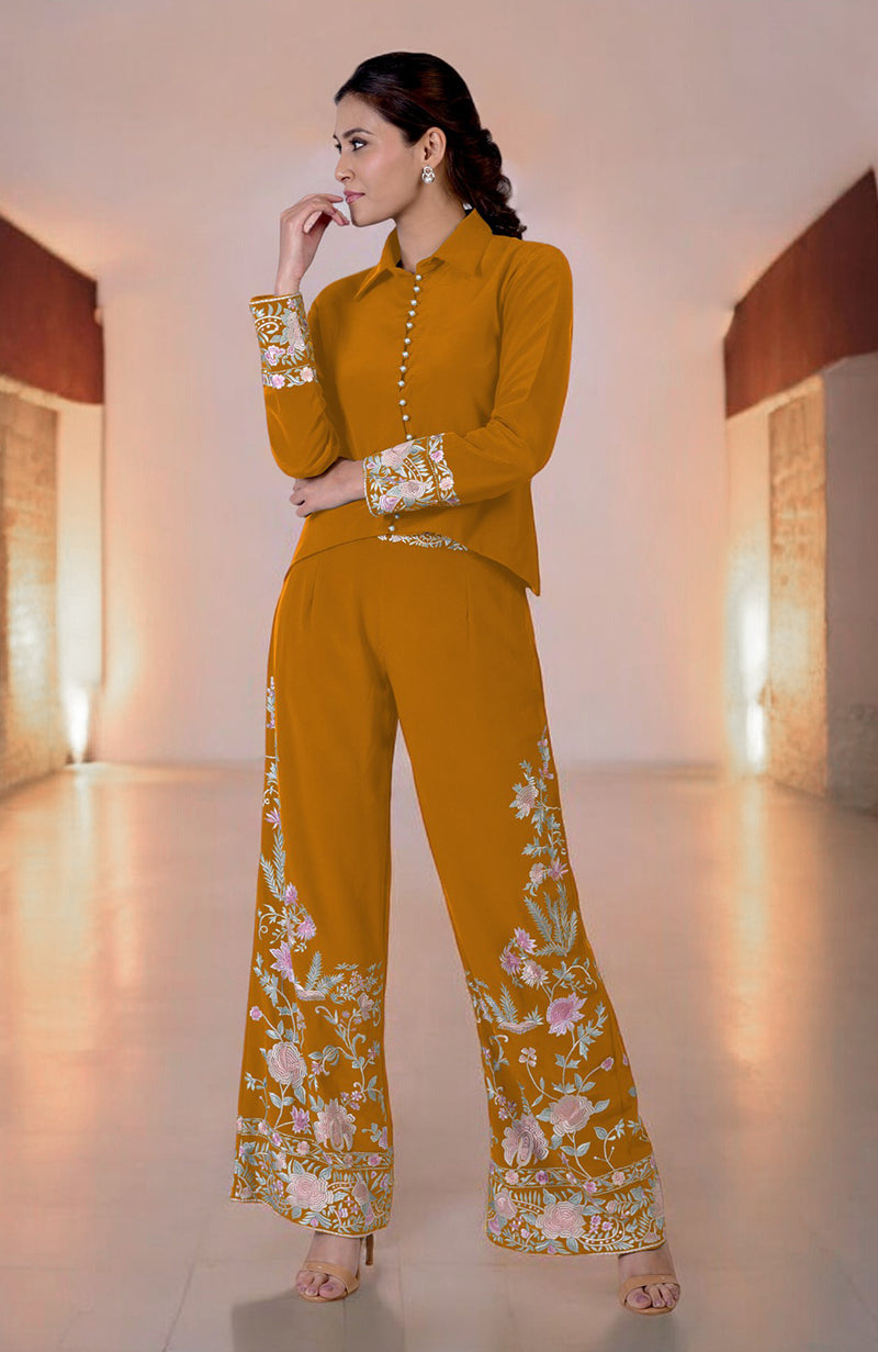Hawthorn Rose Parsi Gara Embroidered Co-Ord Set