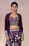 Plum Parsi Gara Embroidered Co-Ord Set