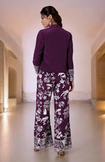 Plum Parsi Gara Embroidered Co-Ord Set