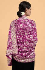 Magenta Parsi Gara Pure Pashmina Shawl