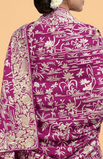 Magenta Parsi Gara Pure Pashmina Shawl