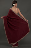 Burgundy Embroidered Gota Patti Saree