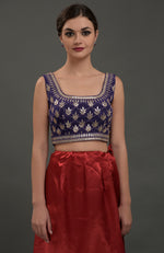 Oceanside Blue Hand Embroidered Gota Patti Blouse