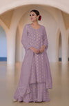 Elderberry Banarasi Bootah & Aari Tilla Embroidered Sharara Set