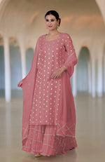 Elderberry Banarasi Bootah & Aari Tilla Embroidered Sharara Set
