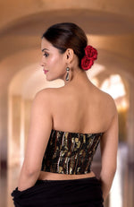 Woodstock Hand Embroidered Corset and Saree Set