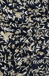 Navy Blue- Beige Parsi Gara Hand Embroidered Saree