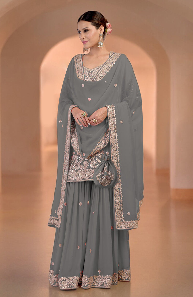 Sea Salt Marori Gota Patti & Zardozi Hand Embroidered Sharara Set