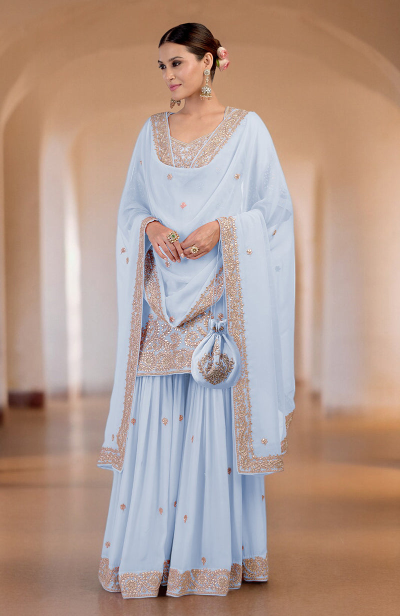 Sea Salt Marori Gota Patti & Zardozi Hand Embroidered Sharara Set