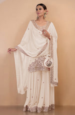 Burgundy Marori Gota Patti & Zardozi Hand Embroidered Sharara Set