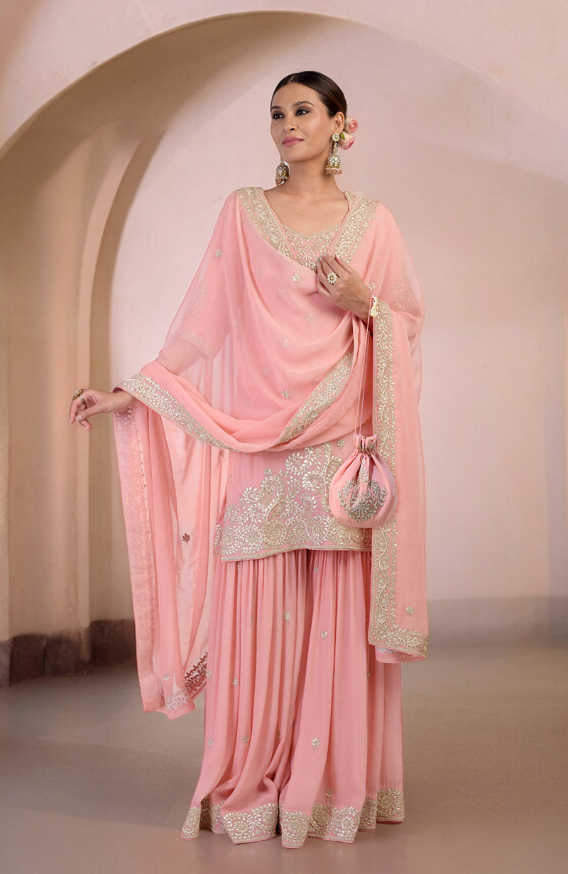 Sea Salt Marori Gota Patti & Zardozi Hand Embroidered Sharara Set