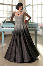NAIRA- Midnight Blue Crystal Hand Embroidered Princess Gown