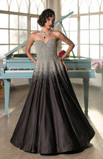 NAIRA- Midnight Blue Crystal Hand Embroidered Princess Gown