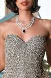 NAIRA- Midnight Blue Crystal Hand Embroidered Princess Gown