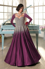 NAIRA- Midnight Blue Crystal Hand Embroidered Princess Gown