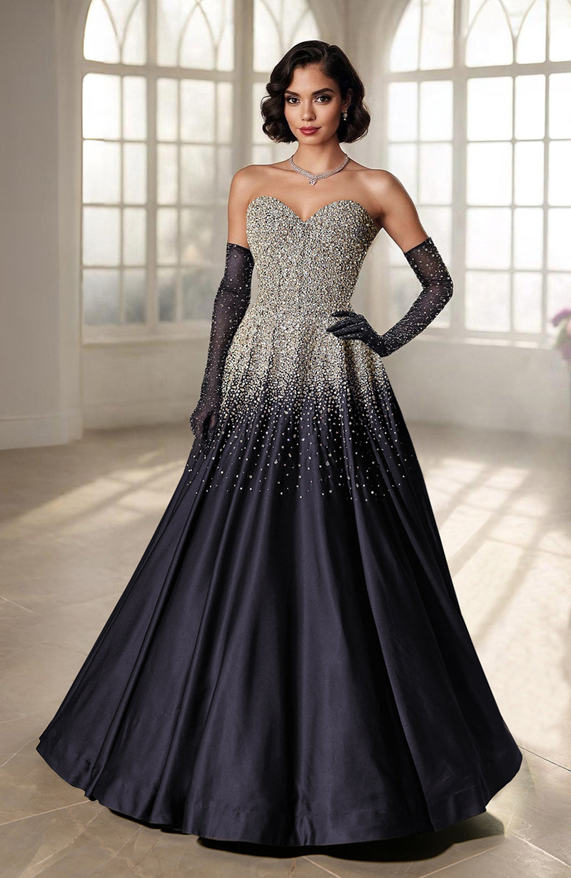 NAIRA- Crystal Hand Embroidered Princess Gown