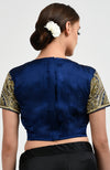 Sapphire Blue Zardozi and Pearl Beads Hand Embroidered Saree