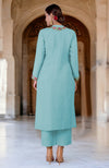 Antigua Sand Parsi Gara Embroidered Linen Kurta Set