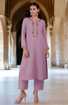 Antigua Sand Parsi Gara Embroidered Linen Kurta Set