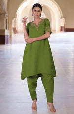 Kelp Forest  Marori Embroidered Linen Kurta Set