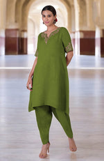 Kelp Forest  Marori Embroidered Linen Kurta Set