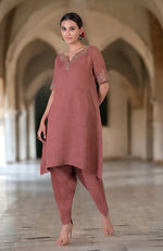 Chutney Marori Embroidered Linen Kurta Set